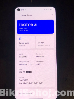 Realme8 8+4gb128